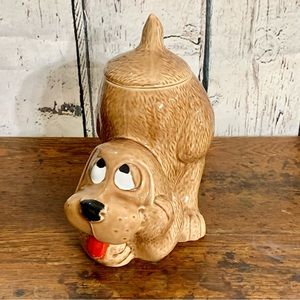 Vintage McCoy Pottery Puppy Ceramic Cookie Jar "Thinking Hound Dog" # 0272 USA